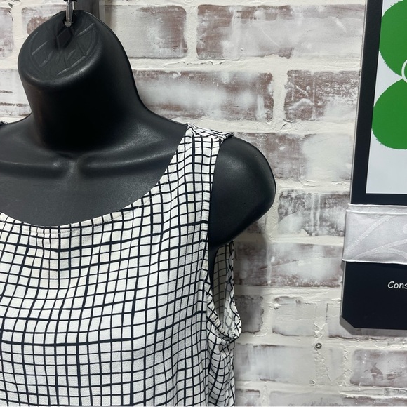 Eileen Fisher Black and White Checkered Blouse - Picture 4 of 7